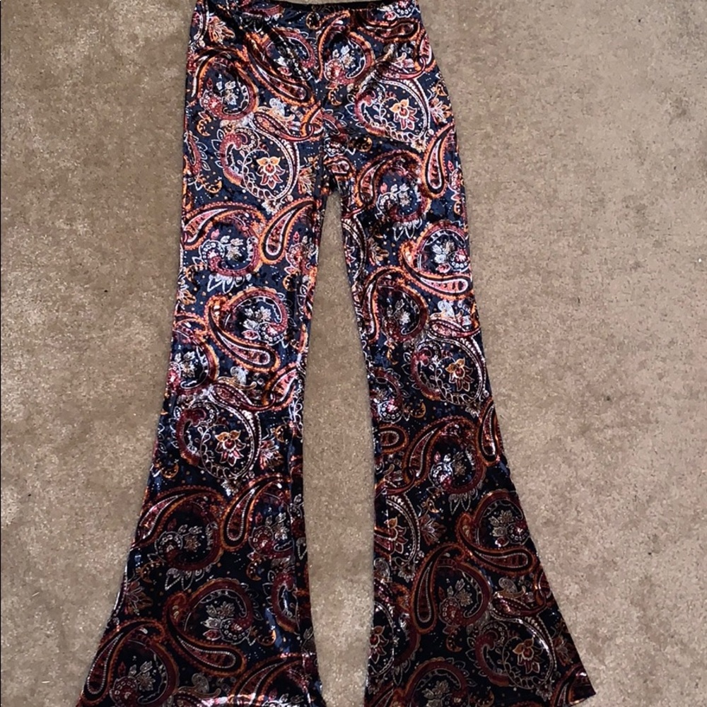 Velvet Bell Bottom Pants (M)